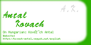 antal kovach business card